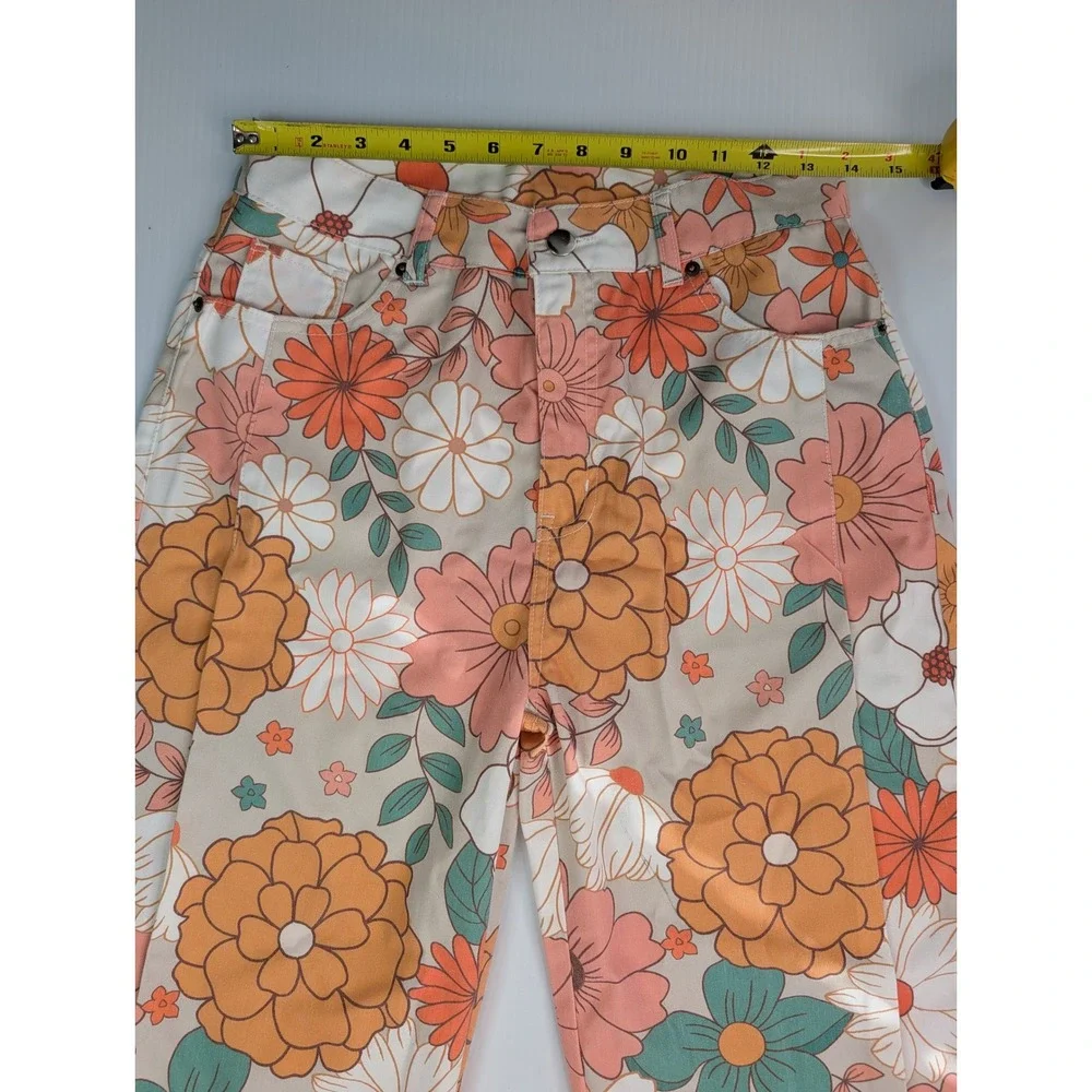 Women’s Retro 70’s Wide Leg Floral Pants - Picture 8 of 10